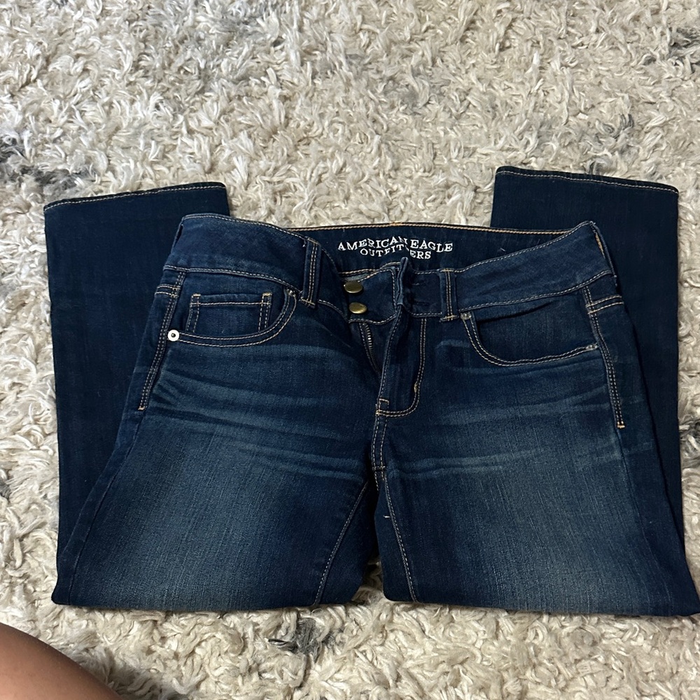 American Eagle Dark Blue Straight Leg Jeans - Picture 6 of 6
